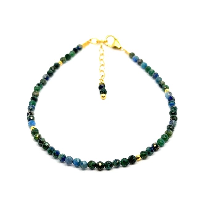 Azuryt bransoletka fasetowana z pozłacanym zapięciem 925 2mm 5.jpeg