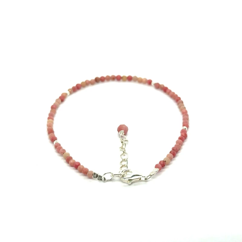 rodonit bransoletka fasetowana z zapięciem całe srebro 925 2mm  1.jpeg