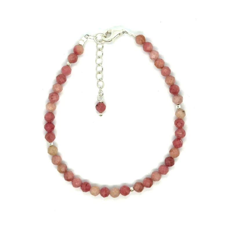 rodonit bransoletka fasetowana z zapięciem całe srebro 925 4mm  4.jpeg