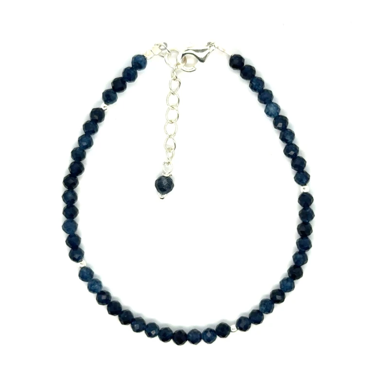 Chalcedon bransoletka fasetowana z zapięciem całe srebro 925 3mm 1.jpeg