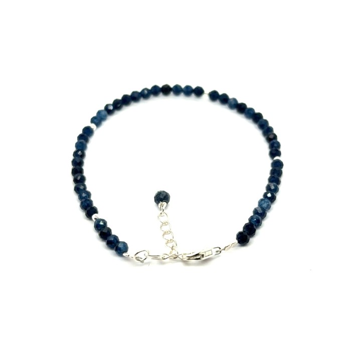 Chalcedon bransoletka fasetowana z zapięciem całe srebro 925 3mm 2.jpeg
