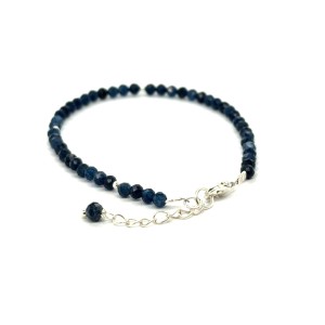 Chalcedon bransoletka fasetowana z zapięciem całe srebro 925 3mm 3.jpeg