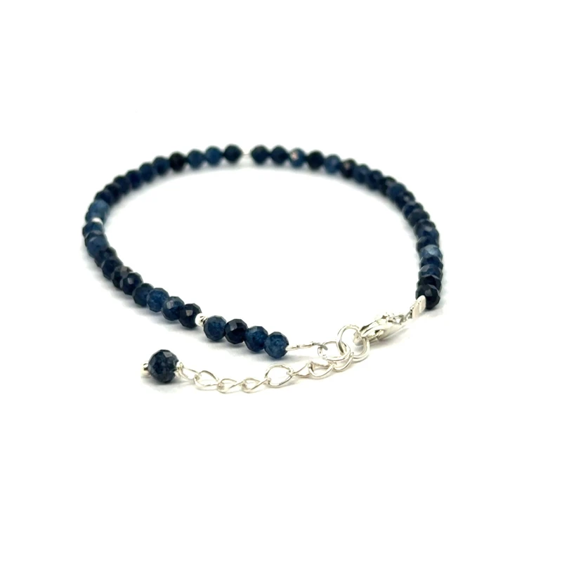 Chalcedon bransoletka fasetowana z zapięciem całe srebro 925 3mm 3.jpeg