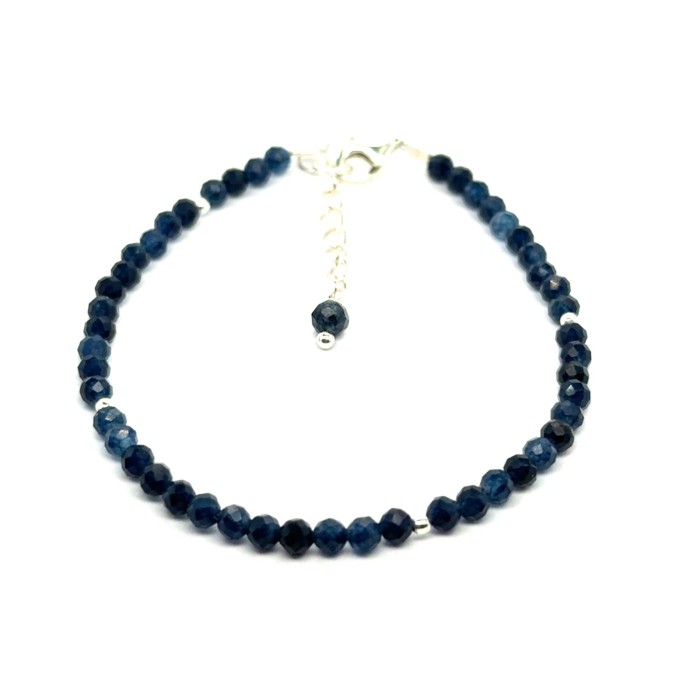 Chalcedon bransoletka fasetowana z zapięciem całe srebro 925 3mm 5.jpeg