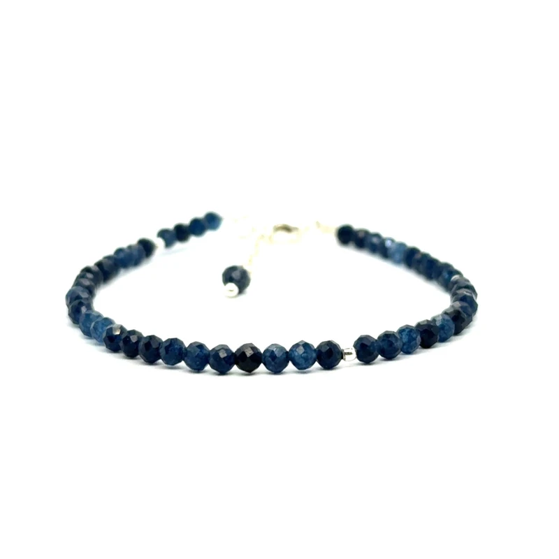 Chalcedon bransoletka fasetowana z zapięciem całe srebro 925 3mm.jpeg