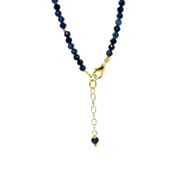 Chalcedon bransoletka fasetowana z pozłacanym zapięciem całe srebro 925 3mm 4.jpeg