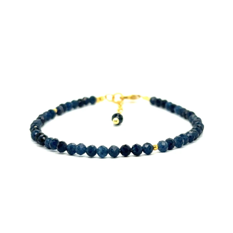 Chalcedon bransoletka fasetowana z pozłacanym zapięciem całe srebro 925 3mm.jpeg