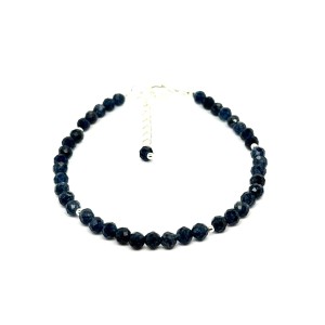 Chalcedon bransoletka fasetowana z zapięciem całe srebro 925 4mm  1.jpeg