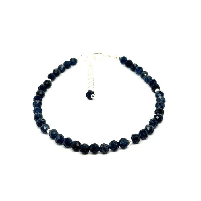 Chalcedon bransoletka fasetowana z zapięciem całe srebro 925 4mm  1.jpeg