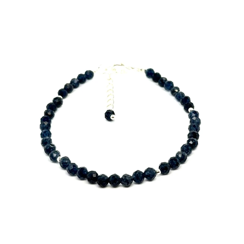 Chalcedon bransoletka fasetowana z zapięciem całe srebro 925 4mm  1.jpeg
