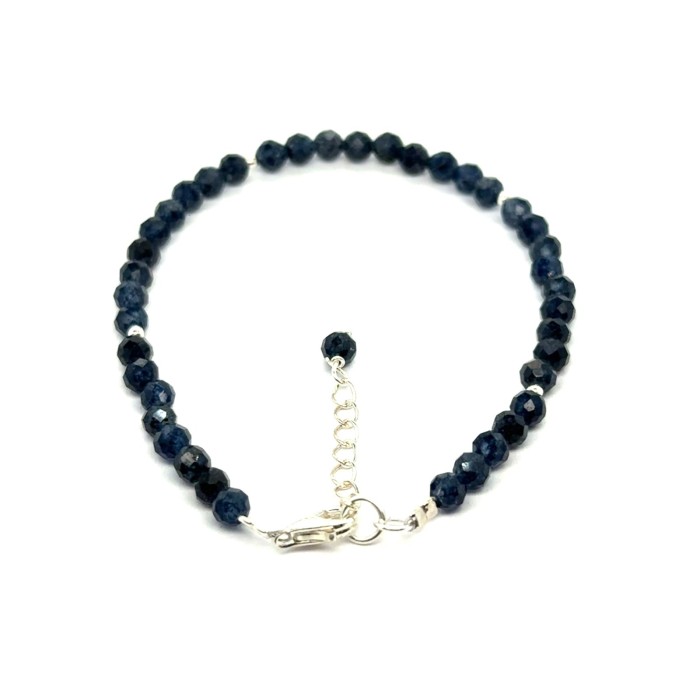 Chalcedon bransoletka fasetowana z zapięciem całe srebro 925 4mm  2.jpeg