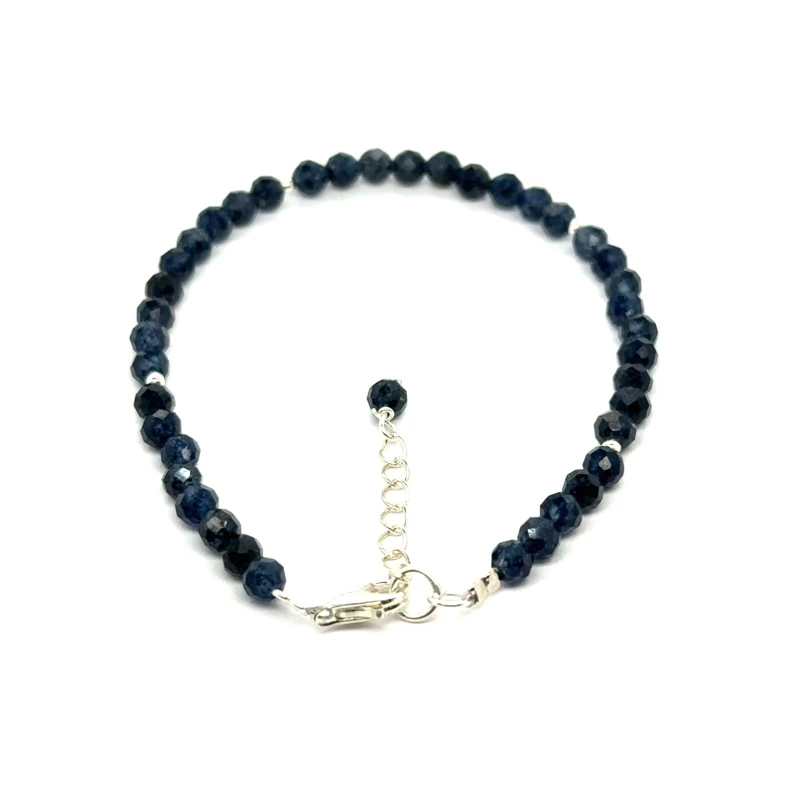 Chalcedon bransoletka fasetowana z zapięciem całe srebro 925 4mm  2.jpeg