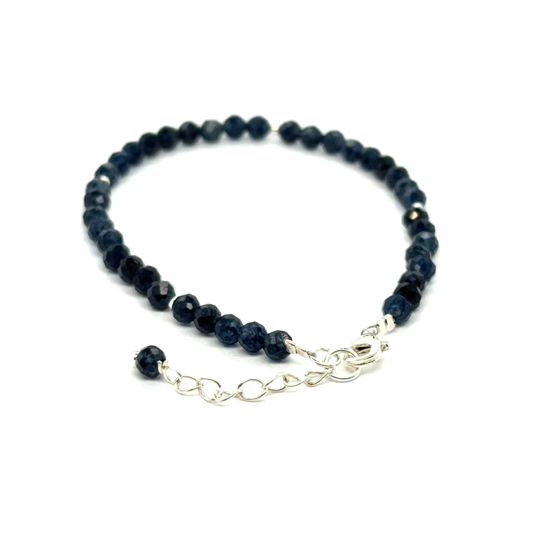 Chalcedon bransoletka fasetowana z zapięciem całe srebro 925 4mm  3.jpeg