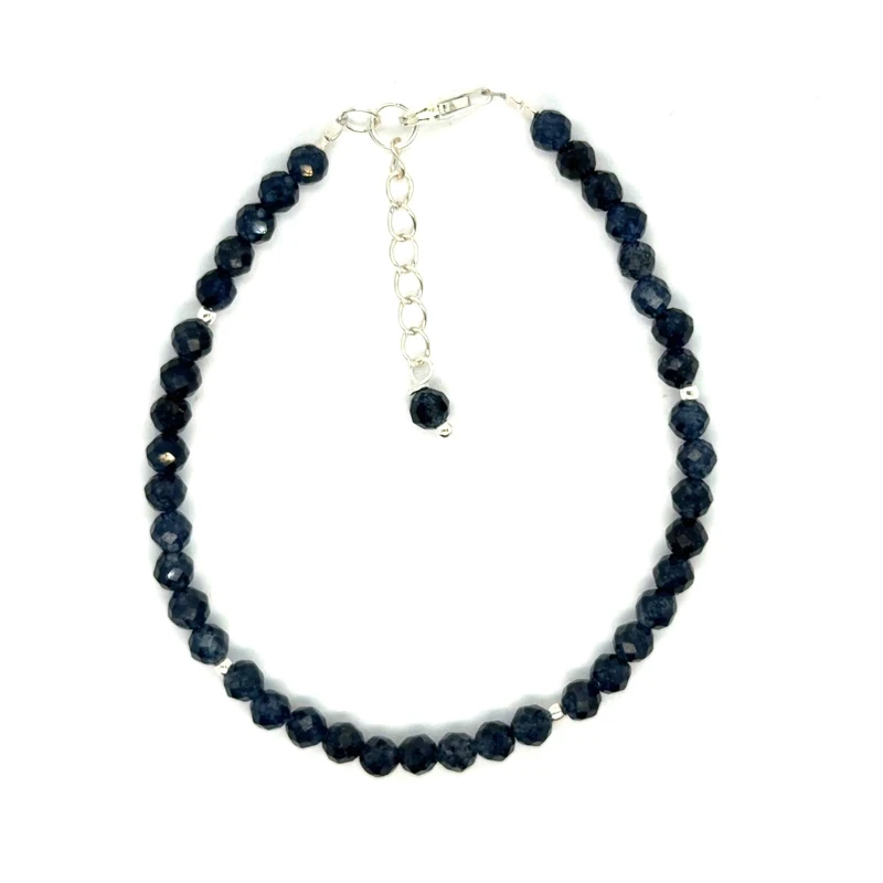 Chalcedon bransoletka fasetowana z zapięciem całe srebro 925 4mm  4.jpeg