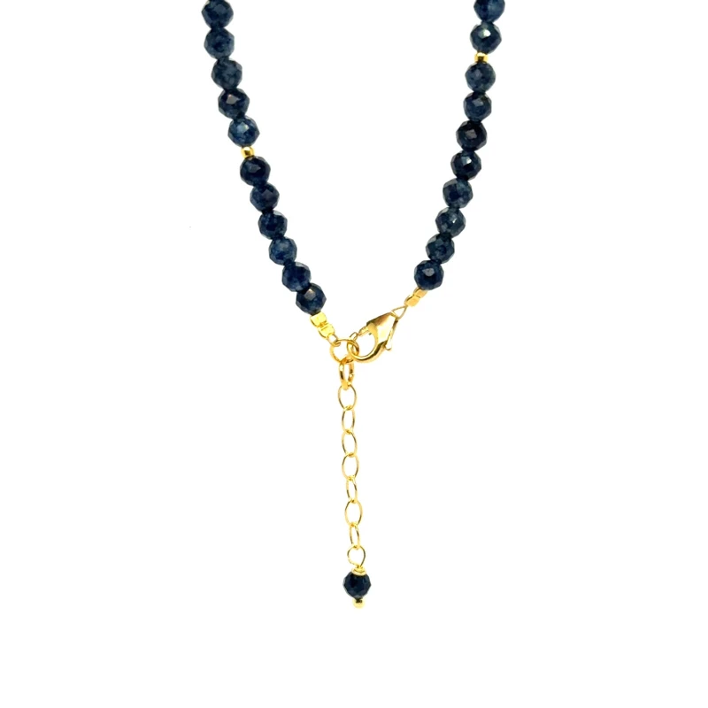 Chalcedon bransoletka fasetowana z pozłacanym zapięciem całe srebro 925 4mm  5.jpeg