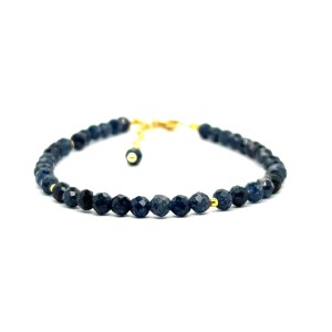 Chalcedon bransoletka fasetowana z pozłacanym zapięciem całe srebro 925 4mm.jpeg