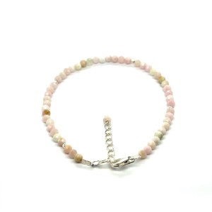 Opal Różowy Całe Srebro 925 Bransoletka fasetowana z zapięciem 3mm 1.jpeg