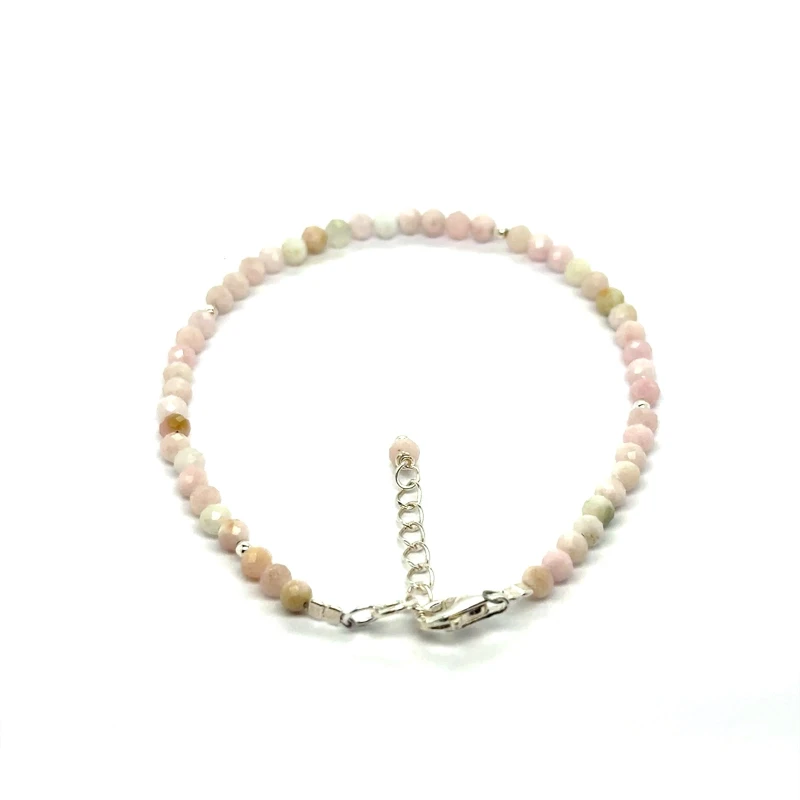Opal Różowy Całe Srebro 925 Bransoletka fasetowana z zapięciem 3mm 1.jpeg