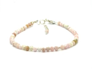 Opal Różowy Całe Srebro 925 Bransoletka fasetowana z zapięciem 3mm 2.jpeg