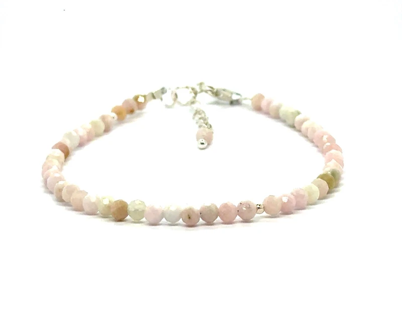 Opal Różowy Całe Srebro 925 Bransoletka fasetowana z zapięciem 3mm 2.jpeg