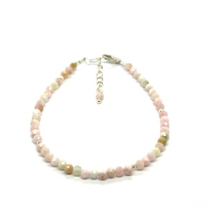 Opal Różowy Całe Srebro 925 Bransoletka fasetowana z zapięciem 3mm 3.jpeg