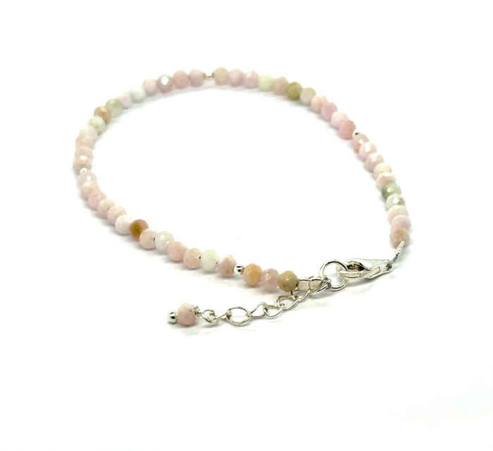Opal Różowy Całe Srebro 925 Bransoletka fasetowana z zapięciem 3mm 4.jpeg