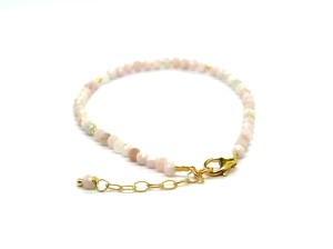 Opal Różowy Całe Pozłacane Srebro 925 Bransoletka fasetowana z zapięciem 3mm 4.jpeg