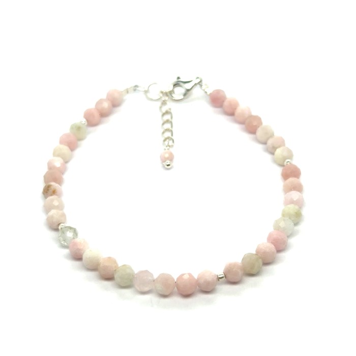 Opal Różowy Całe Srebro 925 Bransoletka fasetowana z zapięciem 4mm 1.jpeg
