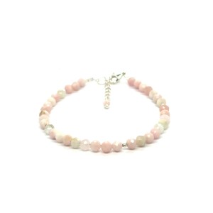 Opal Różowy Całe Srebro 925 Bransoletka fasetowana z zapięciem 4mm 2.jpeg