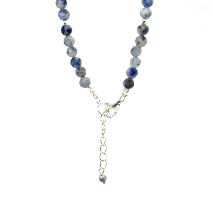 Sodalit bransoletka fasetowana z zapięciem 4mm całe srebro 925  1.jpeg